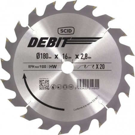 Lame au carbure pour scie circulaire SCID - Epaisseur 2