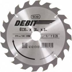 Lame au carbure pour scie circulaire SCID - Epaisseur 3 mm - 20 dents - Diamètre 230 mm - Alésage 30 mm