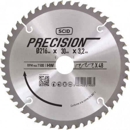 Lame carbure denture alternée pour machnine stationnaire