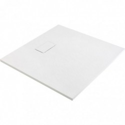 Receveur de douche extra-plat blanc effet pierre Gaïa