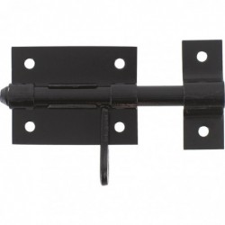 Verrou de box bouton poire - Acier zingué noir