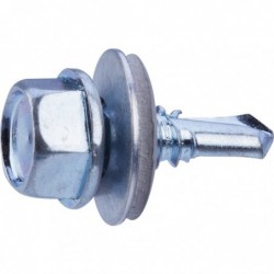Vis tôle - Fixpro - Autoperceuse - Avec rondelle et joint néoprène -Tête hexagonale - Acier zingué - Boîte