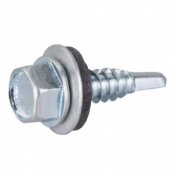 Vis tôle - Rifix - Autoperceuse - Tête hexagonale - Avec rondelle et joint néoprène - Acier zingué