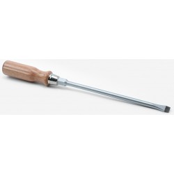 Tournevis plat manche bois 14.00 x250 - Lame traversante - Hexagonale